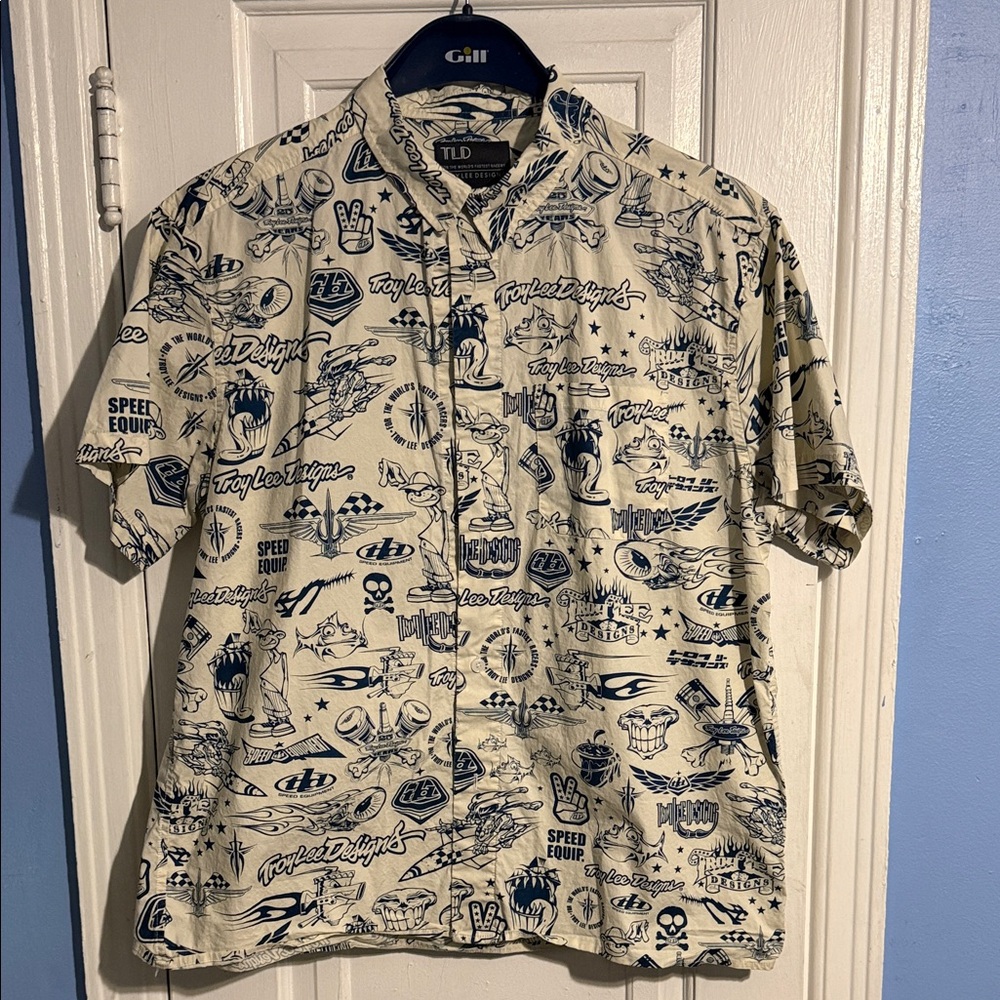 Troy Lee Designs All Over Print Shirt- Cream